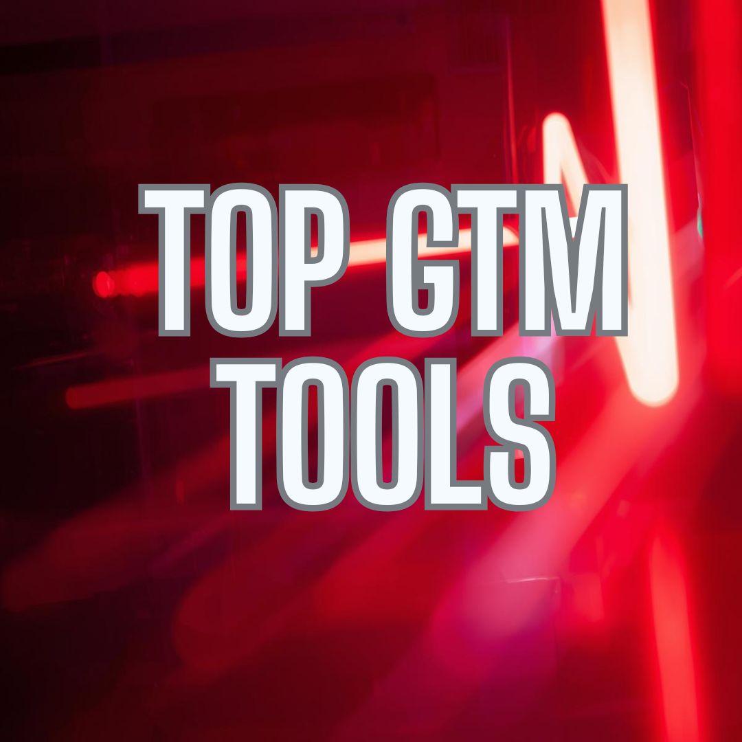 Top GTM Tools - Red and white background, with words